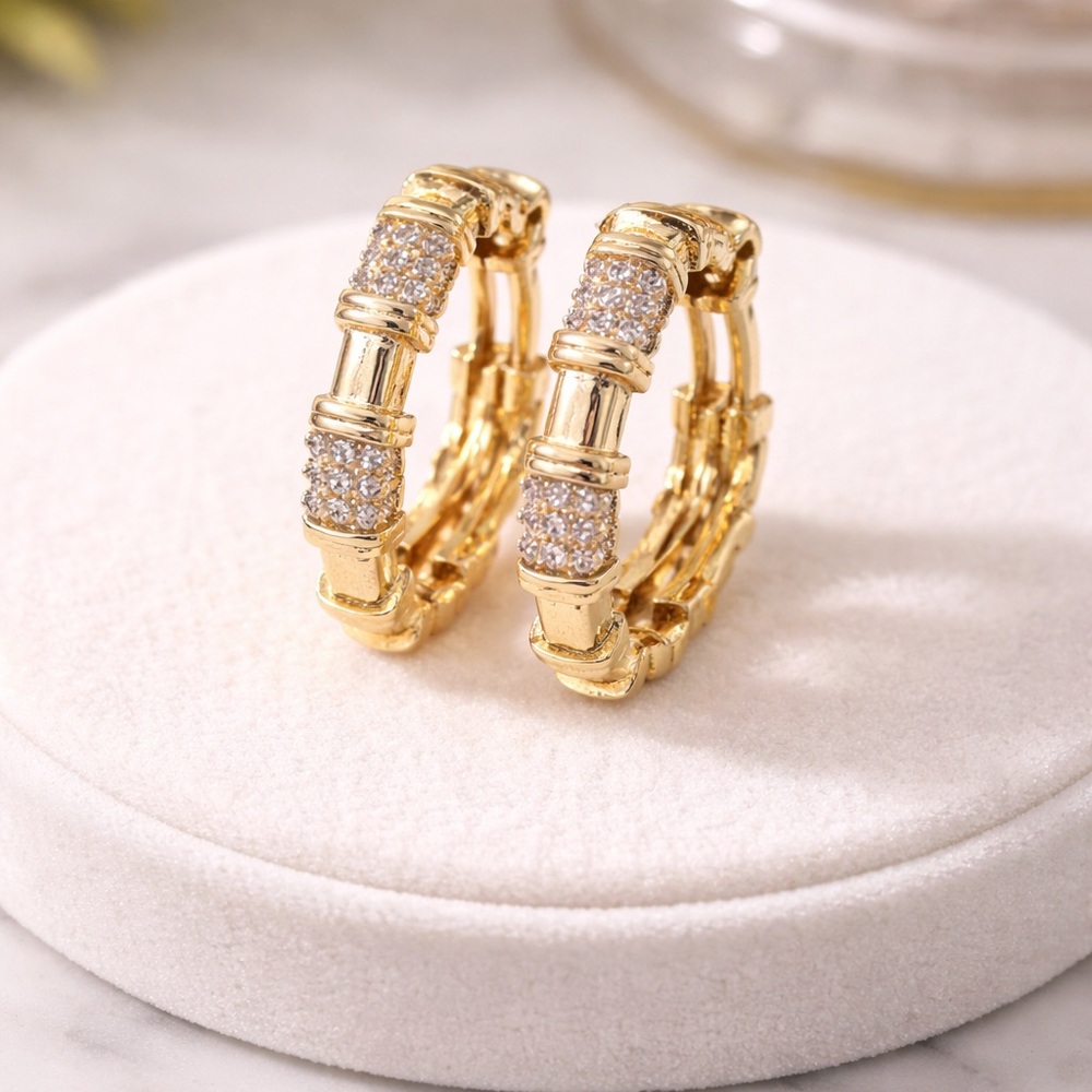 Gold and Silver Textured Hoop Earrings